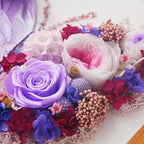 ADDWel Preserved Rose Butterfly Shadow Box - Romantic Valentine's Day Gifts for Mom Wife Girlfriend, 12x12 Handmade Forever Flower Wall Art, Unique Anniversary Birthday Purple Gifts