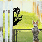 ESTART Peaking a Boo Flipping Off Bigfoot Animal Metal Sign Art Ornament, Animal Peeping Around Signs Corner Tree Garden Fence Farmhouse Outdoor Home Decoration