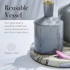 LAFCO New York Classic Reed Diffuser, Sea & Dune - 6 oz - Up to 3 Months Fragrance Life - Reusable Glass Vessel - Natural Wood Reeds - Made in The USA