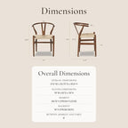 Poly & BARK Weave Dining Chairs – Mid-Century Modern Wishbone Dining Chairs with Arms, Solid Wood Frame, Indoor Use – Walnut– Set of 2 - Ideal for Dining Room, Kitchen or Stylish Accent Setting