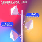 36W RGBCW Floor Lamp, Color Changing LED Tree Floor Lamp, Stepless Dimmable Tall Standing Lamp with Remote & Touch Control, 2700K-6500K Modern Floor Lamps for Living Room, Bedroom, Gaming Room - White