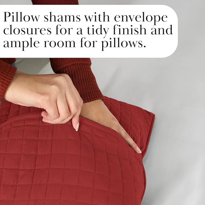 Southshore Fine Living, Inc. Full/Queen Quilt Bedding Set, Microfiber Quilts Queen Size, Coverlet, Stain & Pet Hair Resistant Bedding, Full Size Bedspread with 2 Pillow Shams, Chili Pepper Red