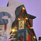 Country Log Cabin Porcelain Christmas Village with LED Lights