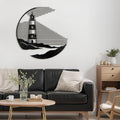 SIGNLEADER Metal Wall Art Decor Lighthouse Minimalist Modern Abstract Wall Sculpture Hangings Home Decoration for Living Room, Bedroom, Bathroom, Kitchen, Outdoor - 24" Black