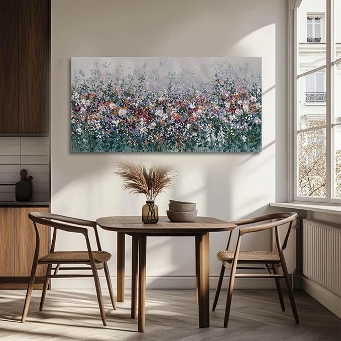 Colorful Flowers Wall Decor for Living Room Countryside Framed Wall Art for Office 24x48 Inch Botanical Canvas Photo Prints for Bedroom