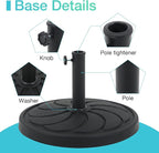 COBANA Patio Umbrella Base, 40lbs Outdoor Heavy Duty Resin Umbrella Stand for Garden, Backyard, Porch, Balcony, Black