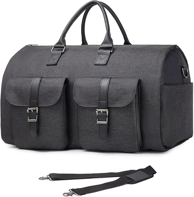 seyfocnia Convertible Travel Garment Bag,Carry on Garment Duffel Bag for Men Women - 2 in 1 Hanging Suitcase Suit Business Travel Bag