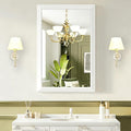 Bathroom Mirror for Over Sink,24x36Inch White Thick Anti-Rust Metal Frame, Rectangle Decorative Wall Mirror with HD Tempered Glass, Horizontal or Vertical Mount for Vanity, Bathroom,Living Room