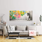 Novatique Street Graffiti Wall Art Banksy Wall Art Modern Butterfly Art for Teens Bedroom Colorful Graffiti Picture Print Home Decor for Living Room Office,20”x 28”x3 Pcs