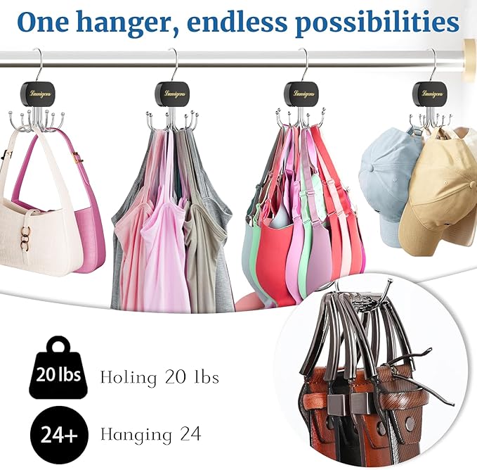 Belt Organizer for Closet,2PCS Tie Rack, Belt Tie Hanger for Closet,Tie Organizer for Men,Hanging Closet Organizer Hook for Belt, Bra, Tank Top, Tie, Scarf, Hat, Purse,Black