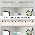 Brushed Nickel Bathroom Vanity Light,10-Light Vanity Lights with Clear Glass,64.5in Modern Bathroom Wall Lights Fixtures Over Mirror,Wall Sconces Lighting for Bedroom Living Room,E26