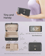 SONGMICS Jewelry Organizer Box, Travel Jewelry Case, 2-Layer Travel Case for Earrings, Necklaces, Bracelets - Portable Jewelry Storage with Large Capacity, Gift Idea, Slate Gray UJBC166G01