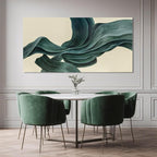 ZENPEE Green Abstract Wall Art and Beige Wall Decor, Aesthetic Wall Hangings for Dining Room, Living Room, or Bedroom, 24" x 48"