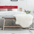 Silky Soft Faux Fur Rug, 5 ft. x 7 ft. White Fluffy, Made in France, Sheepskin, Shaggy Rug for Living Room, Bedroom, Kid's Room, or Nursery, Home Décor Accent with with Non-Slip Backing