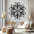 Maclou Geometric Metal Wall Art, Wrought Iron Wall Decor, Metal Scroll Wall Decor, Vintage Farmhouse Wall Hanging for Living Room, Bedroom, Bathroom (Black,19"x19" / 47x47cm)