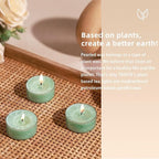 Green Tealights Candles for Easter, 5 Hours Unscented Tea Lights Candle Bulk,Non-Paraffin, Smokeless, Mini Tealight Votive Candles for Easter,Wedding,Valentine's Day,Baby Shower,Christmas, 12pcs
