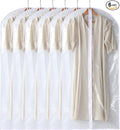 Garment Bags for Hanging Clothes, 6 PCs All Clear Garment Bag, Plastic Dustproof Suit Bag, Coat Protector Zippered Garment Covers for Closet Storage and Travel - 24'' x 48''/6 Pack