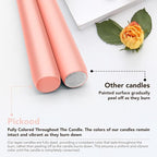 New Burning Formula Unscented Dripless 10-Inch Taper Candles Set of 12 - Pearl Blush, for Wedding, Dinner - Smokeless, Long Burning - Hand Poured, Colored Tall Candlesticks - Rubor Perla