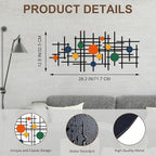 ruelen Set of 2 Minimalist Geometric Wall Decor - Modern Metal Wall Art for Living Room, Bedroom & Office – Abstract 3D Design in Bright Colorful Style