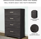 Signature Design by Ashley Belachime Casual 4 Drawer Chest with Easy Glide and Safety Stop, Gray