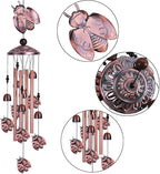 Ladybug Wind Chimes Outdoor Decor - with 4 Tubes 6 Bells 7 Ladybugs 36In Waterproof Mobile Romantic Wind Catcher Ladybug Windchimes for Home, Xmas Mom Gifts, Festival, Balcony, Garden Decoration