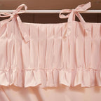 Ruffle Lace up 4 Corners Post Princess Curtain Bed Canopy Cozy Breathable Mosquito Net Cloth for Girls Adults Bedroom Decoration (Pink, 59" W*82" L*82" H/Queen)