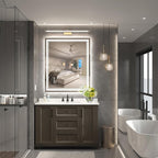 30x36 Inch LED Bathroom Mirror with Frontlit & Backlit（Independent Control）, Lighted Mirror for Bathroom Wall with 3-Color Dimmable & Anti-Fog, Vanity Mirror with Lights