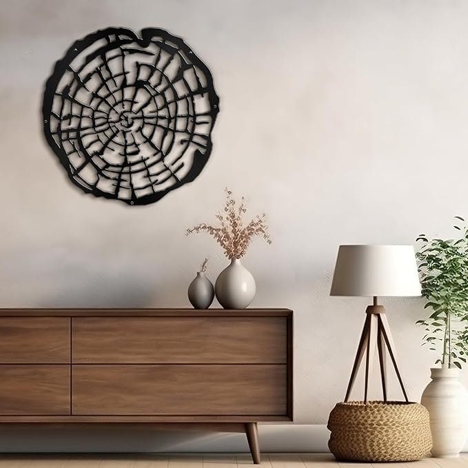 SIGNLEADER Metal Wall Art Decor Botanical Leaf Modern Abstract Wall Sculpture Hangings Home Decoration for Living Room, Bedroom, Bathroom, Kitchen, Outdoor - 30" Black