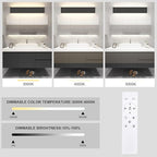 Aipsun 32.6in Remote Control Dimmable Modern Black Vanity Light Fixtures Color Temperature Adjustable LED Bathroom Light Fixture