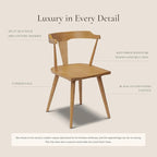Poly & BARK Mid Century Modern Enzo Dining Chair Solid Oak Wood Set of 4