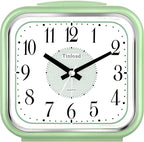 5.5" Large Analog Alarm Clock Silent Non Ticking, Gentle Wake, Beep Sounds, Increasing Volume, Battery Operated Snooze and Manual Light, Easy Set