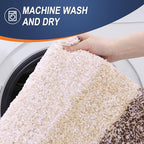 OLANLY Bathroom Rug Set 2 Piece, Soft Absorbent Microfiber Bath Rug Set, Non-Slip, Machine Wash Dry, Plush Shaggy Bath Mats for Bathroom (30"x20"+24"x16", Brown)