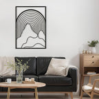 SIGNLEADER Metal Wall Art Decor Geometric Mid-Century Stripe Landscape Modern Abstract Wall Sculpture Hangings Home Decoration for Living Room, Bedroom, Bathroom, Kitchen, Outdoor - 18" Black