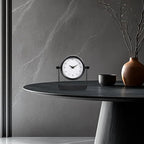 Vintage Mirror Table Clock on Stand, Decorative Desk and Small Clocks Shelf Clock Decorative Battery Operated Table Top Decor for Living Room，Silent Non-Ticking (Black)