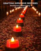 BEICHI Flameless Candles, Tea Lights Battery Operated, No Flickering Votive Candles LED Tea Lights for Halloween Christmas Wedding Home Decor (24 Pack, Red)
