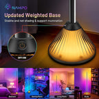 Smart LED Corner Floor Lamp – 16 Million DIY Colors, 68+ Scenes, Music Sync, App & Remote Control, Ambient Color-Changing Light for Living Rooms, Bedrooms & Gaming Rooms (1 Pack)