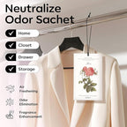 MYARO 12 Pcs Rose Scented Sachets Long Lasting Room Air Freshener Odor Deodorizer Eliminating for Home Drawer Closet Clothes Storage