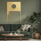 SIGNLEADER Metal Wall Art Decor Geometric Circle Abstract Shapes Modern Abstract Wall Sculpture Hangings Home Decoration for Living Room, Bedroom, Bathroom, Kitchen, Outdoor - 30" Gold