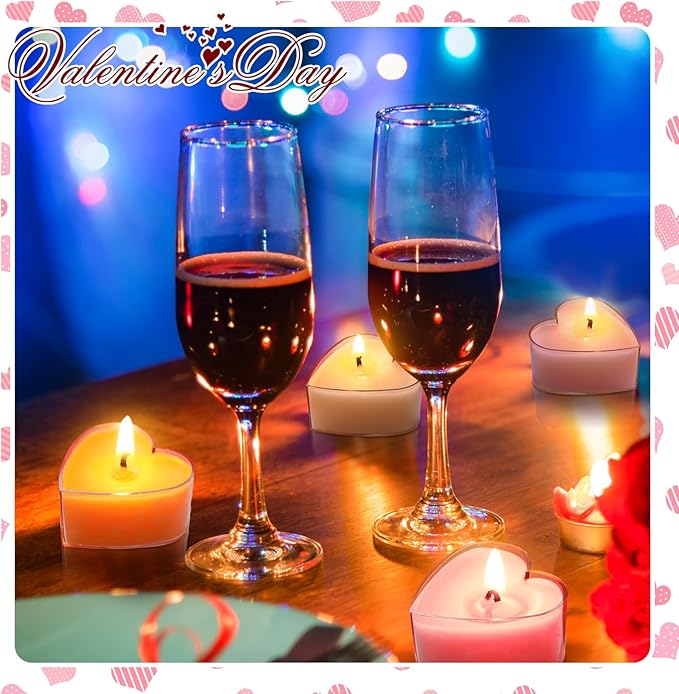 Honoson 12 Pack Multicolor Tea Lights Candles Heart Tea Light Natural Wax Scented 6 Scents Conversation Candle for Spring Easter Wedding Engagement Gifting Aromatherapy Anniversary Summer Home Decor