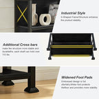 HOMBAZAAR 3-Tier Small Bookshelf, 35.4 Inch Short Book Shelf with Sturdy Metal Frame & Wood Shelves, Black Industrial Bookcase for Living Room, Bedroom, Office