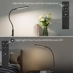 Clamp on Lamp, LUJOLUMIN LED Desk Lamp, 18W, 3000 LMS, 3 Color Modes, 16 Brightness Levels, CRI>95, Reading Light, Eye-Caring Task Lamp with Remote for Reading, Office, Home (Adapter Included)