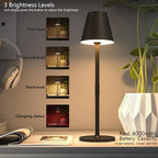 2-Pack Cordless Table Lamps - 5000mAh Rechargeable Battery Operated Desk Lamp, 3-Level Dimmable LED Night Light for Bedroom, Dining, Restaurant - Metal Design(Khaki-2Pack)