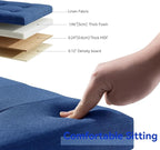BRIAN & DANY Small Ottoman with Storage, Foot Stool Ottoman Storage Cube, Foot Rest for Couch with Legs, Blue 14.8" x 14.8" x 16"