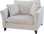 ERYE Living Room Accent Chair, Modern Chenille Upholstered Wider Seat Cushion Leisure Armchair W/2 Pillows and Removable Cover for Home Apartment,Bedroom,Office
