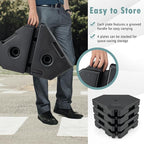Tangkula 4 Piece 350 lbs Patio Umbrella Base, Octagon Shaped Water & Sand Filled Outdoor Weighted Umbrella Base Plate, 41" x 41" Umbrella Stand for Cantilever Offset Large Umbrella