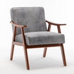 Accent Chair with Microfiber Upholstery and Solid Wood Frame, Classic Mid-Century Modern Living Room Furniture for Extra Seating, Spotted Grey
