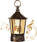 Christmas Snow Globe Lantern-Water Lantern with Music and Christmas Snowman-USB or Battery-Powered Christmas Lanterns, Rotating Flashing Lanterns, Christma Decorations（Snowman）