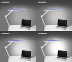Neatfi XL 2,200 Lumens LED Task Lamp, 20W, 182SMD LEDs, 23-Inch Ultra-Wide, 4 Brightness Levels, 3 Light Modes, Dimmable, Eye-Caring, Glare-Free (CCT with Clamp, White)