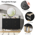 GarveeHome 6 Drawers Dresser for Bedroom, Fluted Dresser Chest of Drawers with Handle, Wood Modern Dressers for Closet, Bedroom Furniture Storage Organizer for Living Room, Hallway