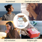 NewEleven Teacher Gifts For Women, Men - Teacher Gifts, Appreciation, Thank You Present, Inspiratonal Gift For Teachers From Student - Bible Verse Jar